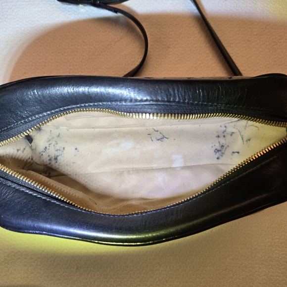 Gucci Marmont Beige and Black Crossbody Bag with Gold Logo - Picture 14 of 14